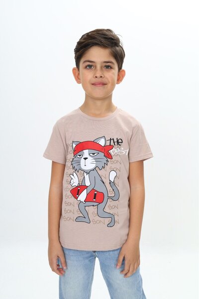 Toontoy Tricou cu mânecă scurtă cu imprimeu pentru băiat