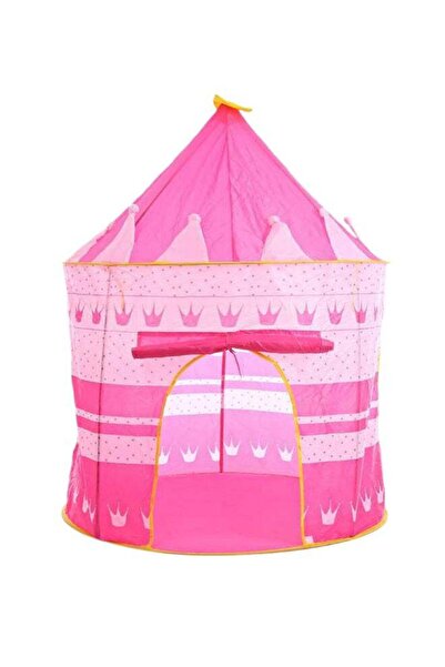 Generic Portable Foldable Castle Play Tent House for Toddlers, Pink 105x105x135cm
