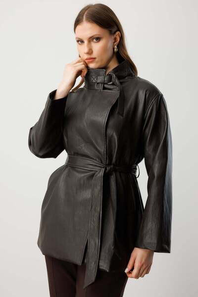 Ekol Beli Kuşaklı Deri Trenç