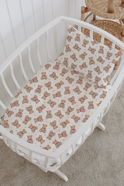 Messido 100% Cotton Poplin Mother's Side Crib Bedding Set 60X100 cm - Cute Winter Bears