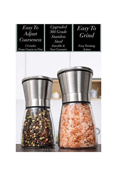 XIUWOO Pack Of 2 Salt And Pepper Grinder Set Multicolour