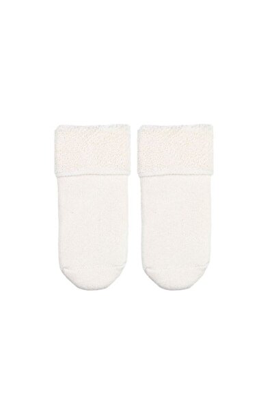 Bross Towel Sole Print 3-Piece Baby Boy Socks Ecru