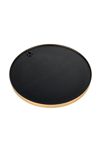 Metpoint Round Mirrored Gold 3-Piece 24X24 Serving Tray for Coffee and Tea (Multi-Purpose)