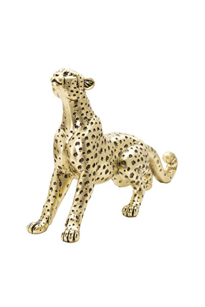 Mauro Ferretti Leopard Figurine Point Seat 33 x 7.7 x 19.5 cm, Gold/Black