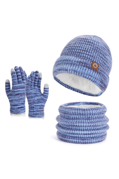 OEM Knitted hat, scarf, gloves, three piece set, adult autumn and winter warm hat, scarf gift box set