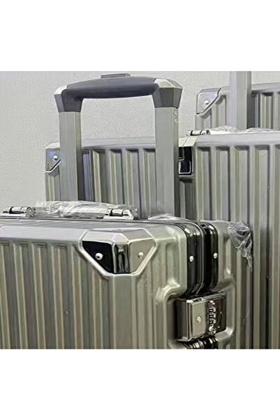 NKX Set of Three Aluminum Hard Shell Trolley Suitcases with 4 Spinner Wheels Size 20*24*28 Inchs