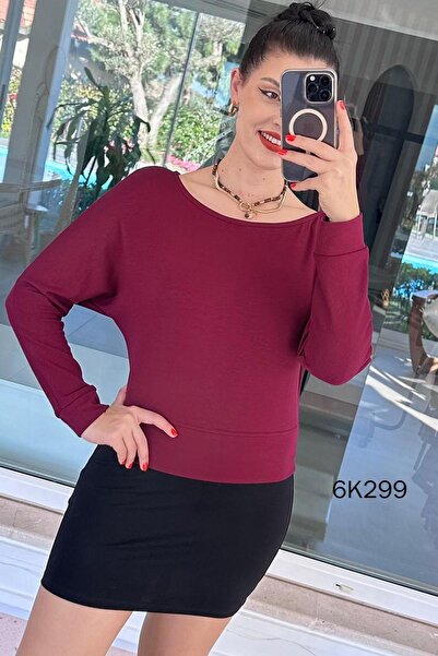 İnce Topuk Batwing Sleeve Modal Fabric Blouse 6K299