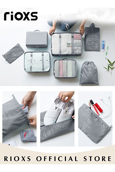 RIOXS 9Pcs Packing Cubes for Travel, Waterprooof Storage Luggage Packing Cube Organizer, Travel Packing Cu