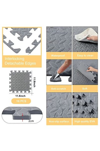 Generic 6Pack 30 x 30cm Baby Foam Floor Mats EVA Foam Play Mats 1.2cm Thickened Interlocking Puzzle Mats