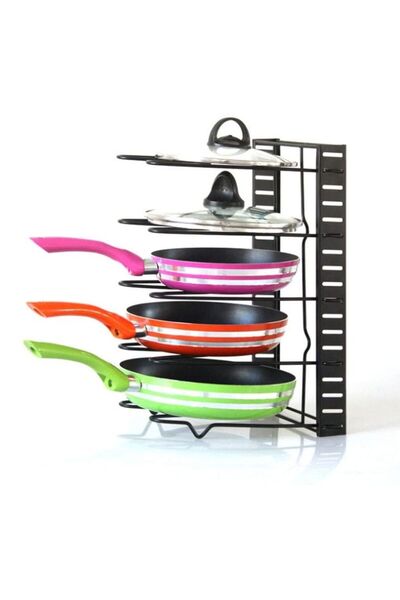 BLOOMING TIME رف أغطية الأواني والمقالي ذو 5 طبقات