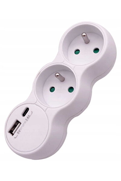 Other Divizor electric cu 2 prize 2x2PZ USB tip A și C 24A Alb