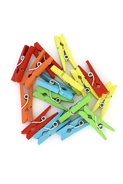 Other Cleme din lemn 25mm Mix Curcubeu /25 buc/ 253012