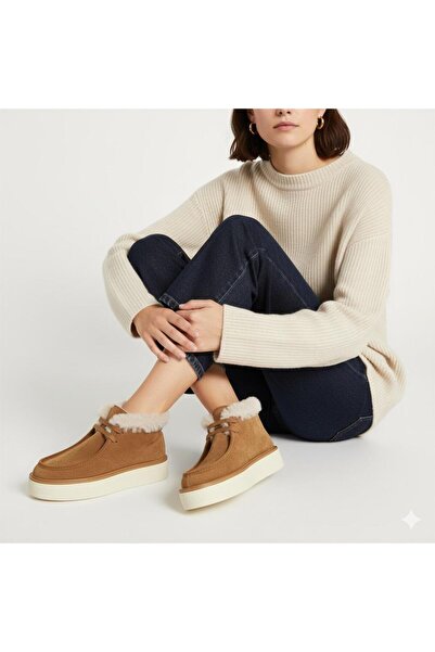 TTopuk CLAVEL KADIN TABA RENGİ SÜET BOT