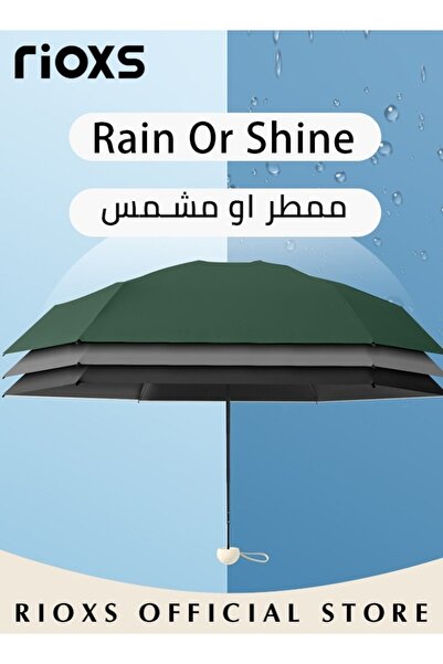 RIOXS Portable Travel Umbrella with Storage Box Mini Umbrella with UPF 50+ UV Sun Protection Lightweight 6