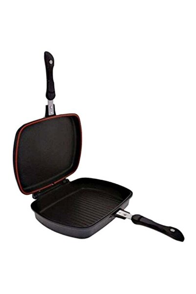 Generic Aluminum Double Grill Pan Black