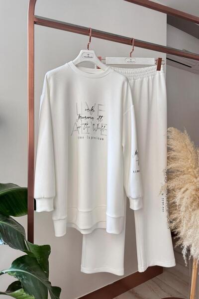 Nazen Giyim Written Stone Ecru Women's Set Mb24.674-2Y5