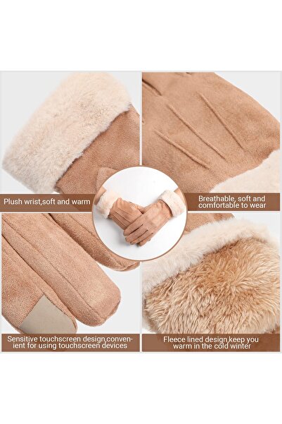 OEM SATINIOR 3 Pairs Winter Warm Touchscreen Gloves Women's Fleece Lining Texting Gloves Fuzzy Soft