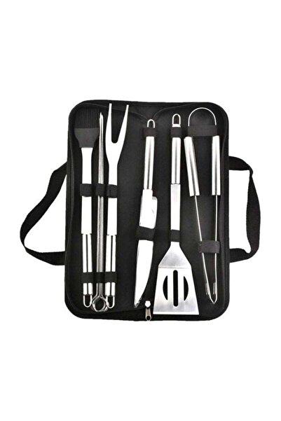 sharpdo 9-Piece BBQ Tool Set Silver