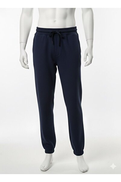 CAST COLLECTİON Men's Navy Blue Cotton Combed Tracksuit