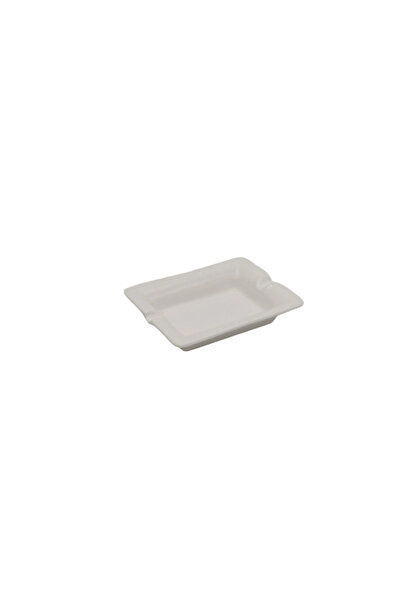 Aj Porcelain White ceramic rectangular ashtray
