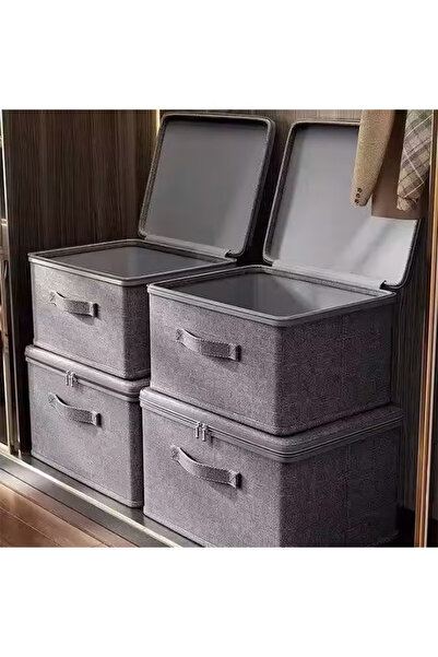 Generic 1/3-piece lidded clothing storage box, foldable, large capacity, reinforced, durable, space-saving