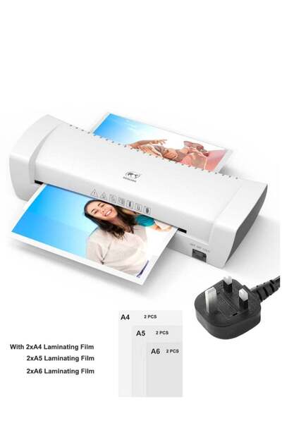 OSMILE آلة الترقق SL200، ساخنة وباردة، بكرتين، تدعم A4/A5/A6