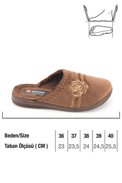 GEZER Women's Winter Pu Comfortable Sole Embroidered Design Home Garden Slippers