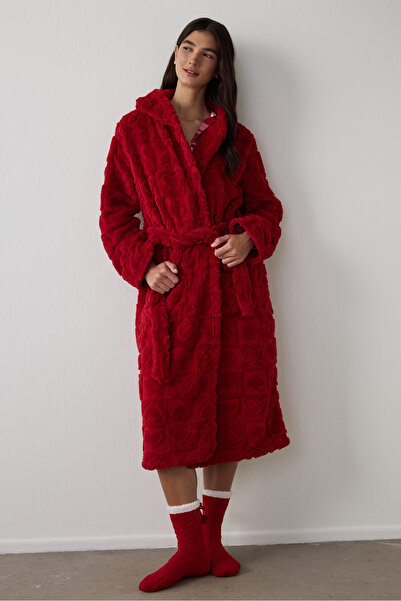Penti Red Good Mood Hooded Dressing Gown