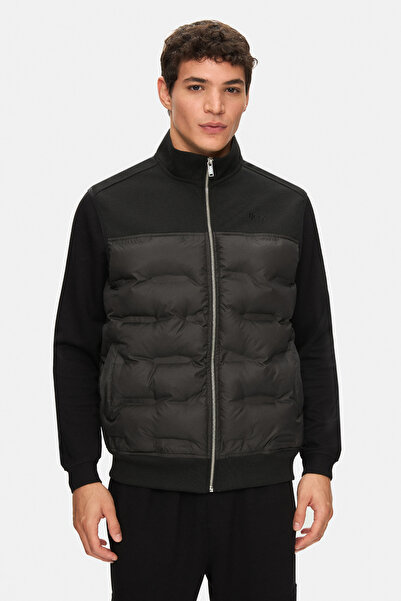 UCLA Mathias Black Zippered and Pocketed Scuba Fabric Standard Fit Men's Vest