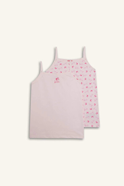 DeFacto G2333A8Pn344 Pink Girl's Barbie 2-Piece Tank Top