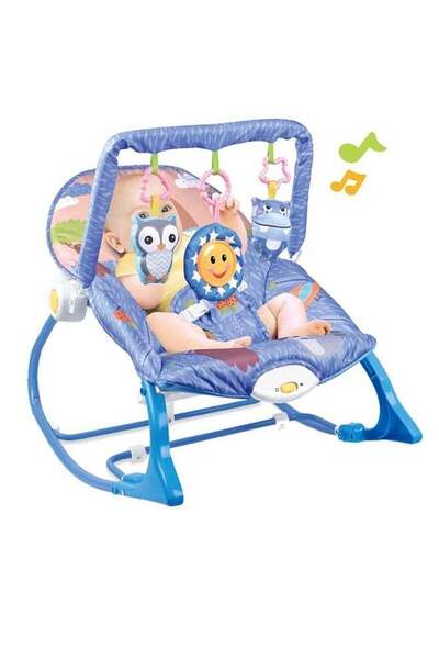 BLOOMING TIME كرسي هزاز وهزاز موسيقي قابل للطي للأطفال