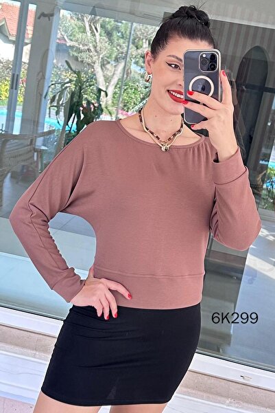 İnce Topuk Batwing Sleeve Modal Fabric Blouse 6K299