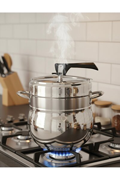 Remetta 12 Lt 18/10 Çelik Güveç Düdüklü Tencere Çelik Kulp