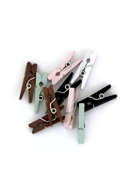 Other Cleme din lemn 25mm Mix Pasteluri și Natură /25 buc/ 253011