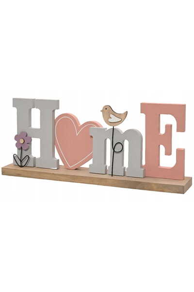 Other Figurină decorativă cu inscripția Acasă 30x125cm roz-gri