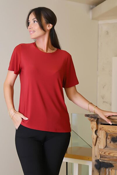 Nazen Giyim 10693-2K6 T.Saraçoğlu Red Bluse