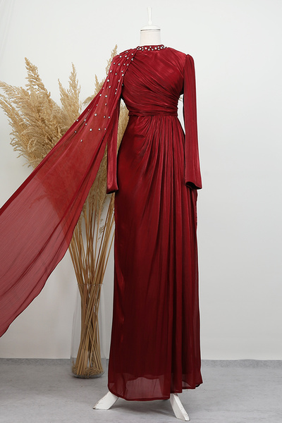 Lamia Giyim İlkin Yoryo Abiye Bordo