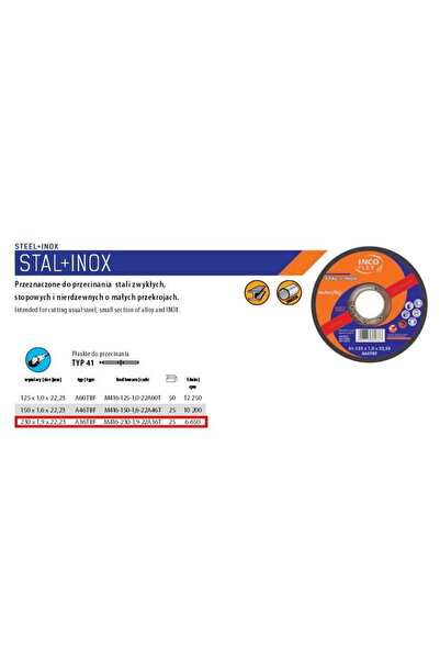 INCOFLEX DISC METALIC 230 x 1,9 mm INOX