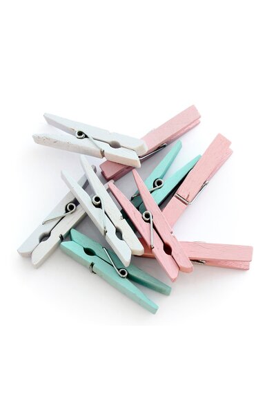 Other Cleme din lemn 47mm pasteluri mixte /12 buc/ 253010