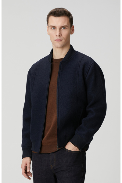 Network Lacivert Yün Mont