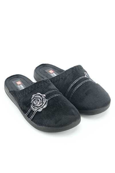 GEZER Women's Winter Pu Comfortable Sole Embroidered Design Home Garden Slippers