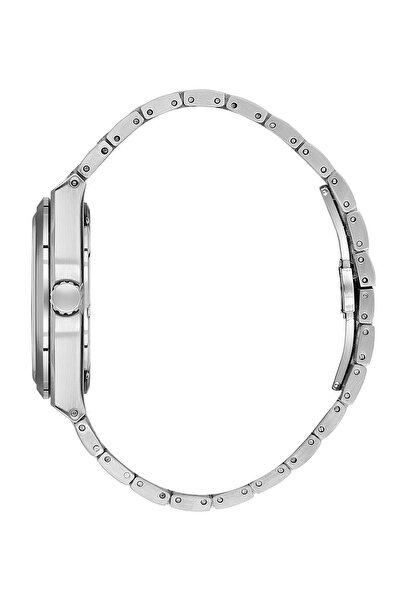 Daniel Klein Men's Silver Black Date Display Metal Cord Wristwatch