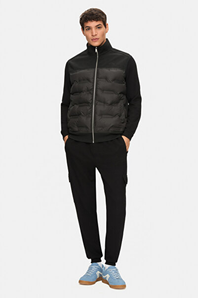 UCLA Mathias Black Zippered and Pocketed Scuba Fabric Standard Fit Men's Vest