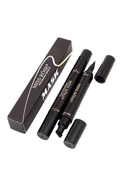 MISS ROSE Longlasting Waterproof Quick-Dry Stamp Eyeliner Pen Black（1pc）