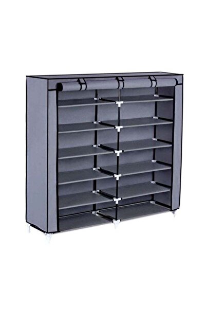 BLOOMING TIME 12-Layer Fabric Shoe Rack Grey 118 x 120 x 30cm