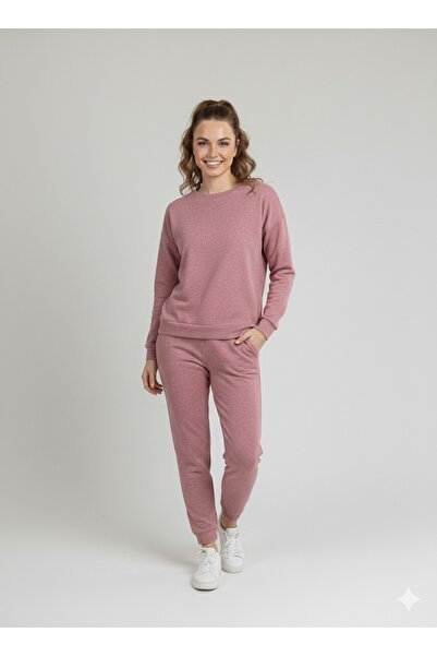 Dİ GİYİM Dusty Rose Soft Textured Knitted Women's Set