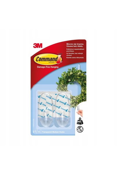 Other Haczyki samoprzylepne przezroczyste Comanda 2 szt