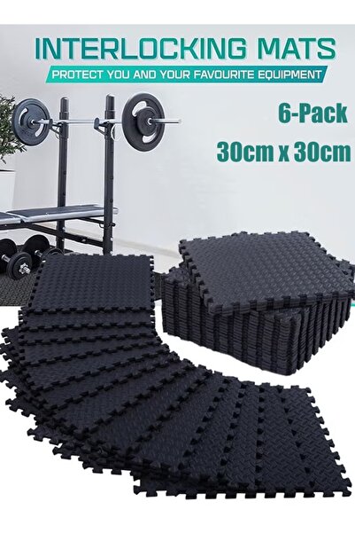 Generic مجموعة من 6 حصائر إسفنجية من مادة إي في إيه، مقاس 30 × 30 سم، حصائر أ...