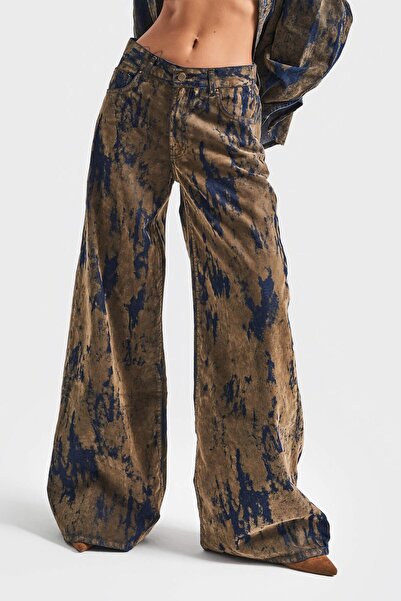 its basic Γυναικείο τζιν καφέ χρώμα 1w5-15 Palazzo Fit Special Fabric Design Denim Jean