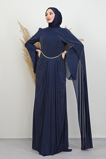 GİYZAMİLA Βραδινό φόρεμα Minel Jarse Navy Blue